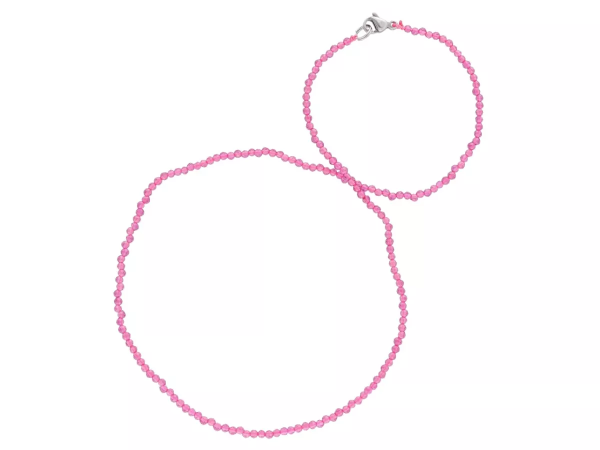 N2P16 NASZYJNIK RUBIN KULE FASETOWANE 2 mm