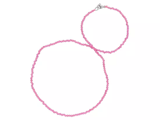 N2P16 NASZYJNIK RUBIN KULE FASETOWANE 2 mm