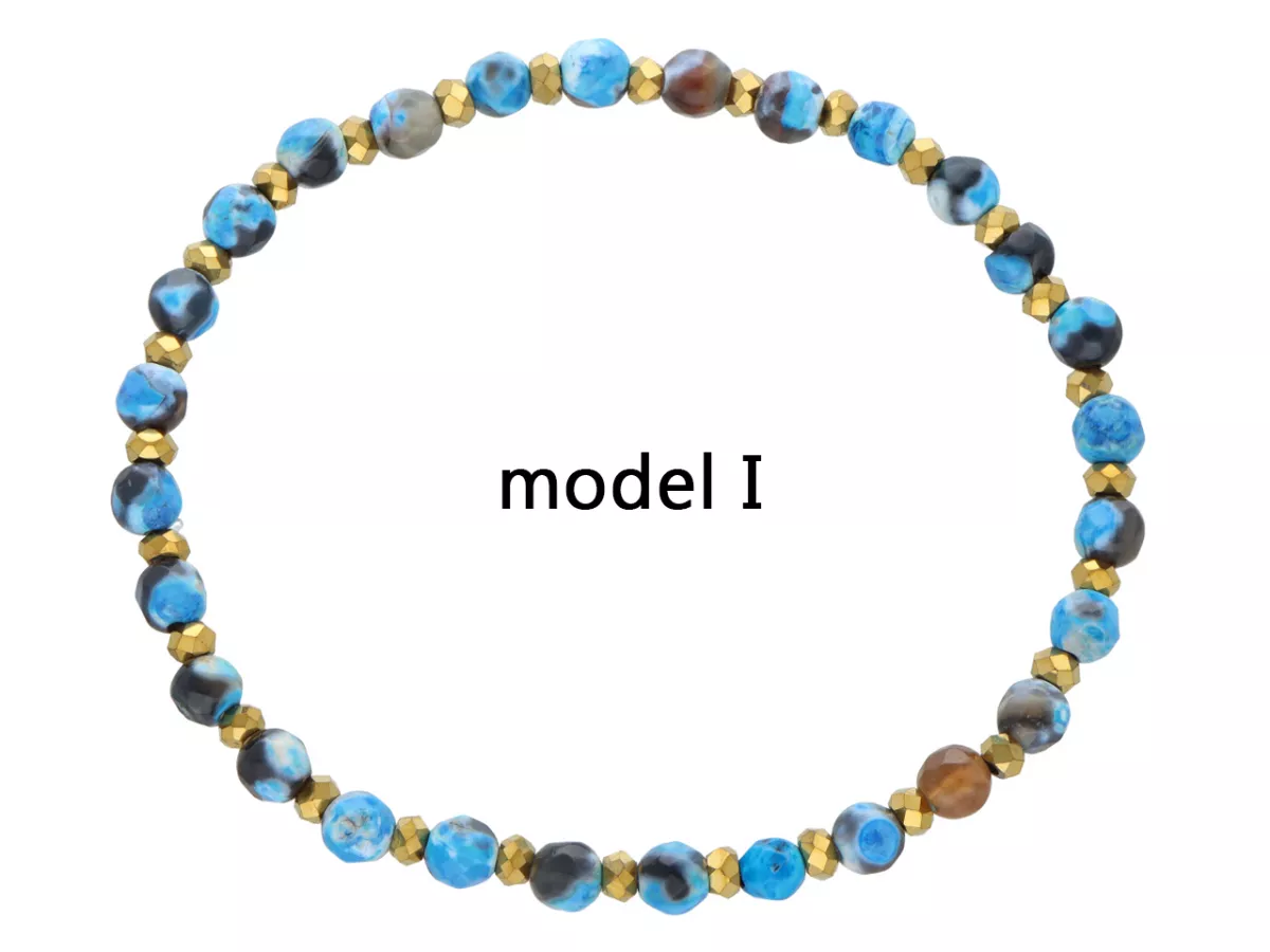 R5B16 BRANSOLETKA AGAT I HEMATYT