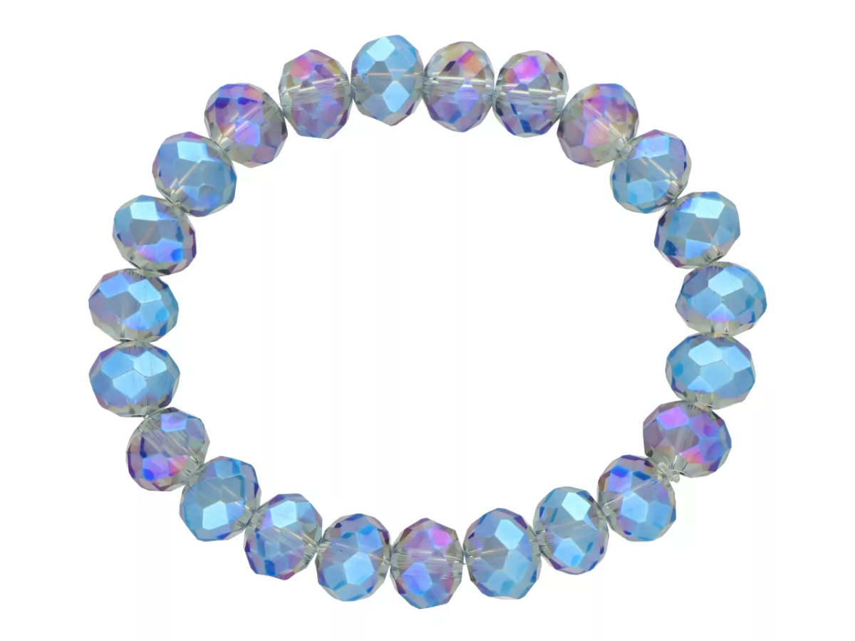 R2T68 BRANSOLETKA KRYSZTAŁKI 10 mm NA GUMCE