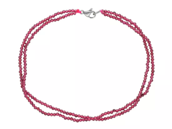 R3B42 BRANSOLETKA GRANAT KULE FASETOWANE 2 mm