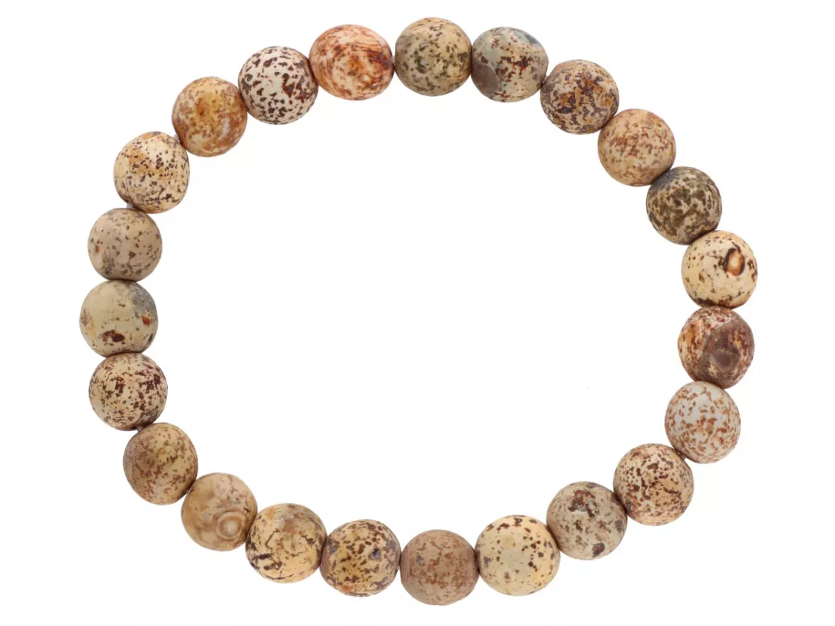 R3N50 BRANSOLETKA JASPIS KALAHARI MATOWY KULE 8,5 mm