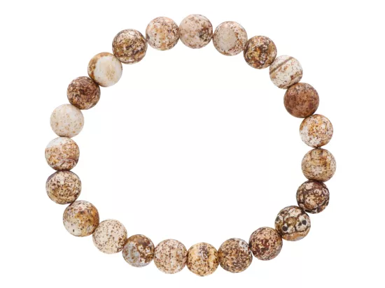 R3N50 BRANSOLETKA JASPIS KALAHARI MATOWY KULE 8,5 mm