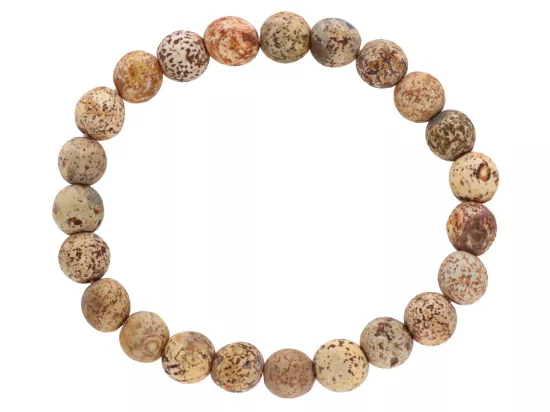 R3N50 BRANSOLETKA JASPIS KALAHARI MATOWY KULE 8,5 mm