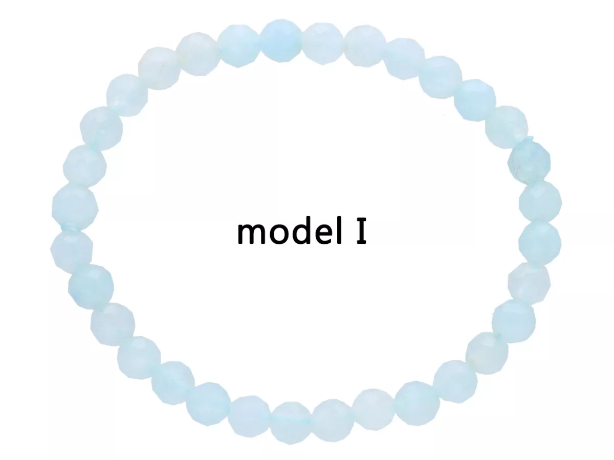 R4I83 BRANSOLETKA AKWAMARYN KULE FASETOWANE 6 mm