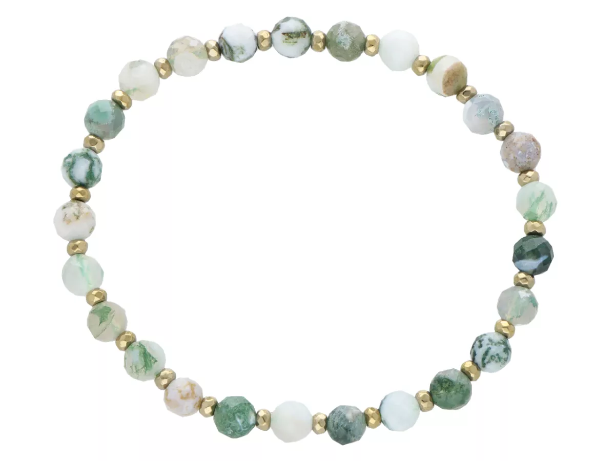 R5B74 BRANSOLETKA AGAT MSZYSTY I HEMATYT