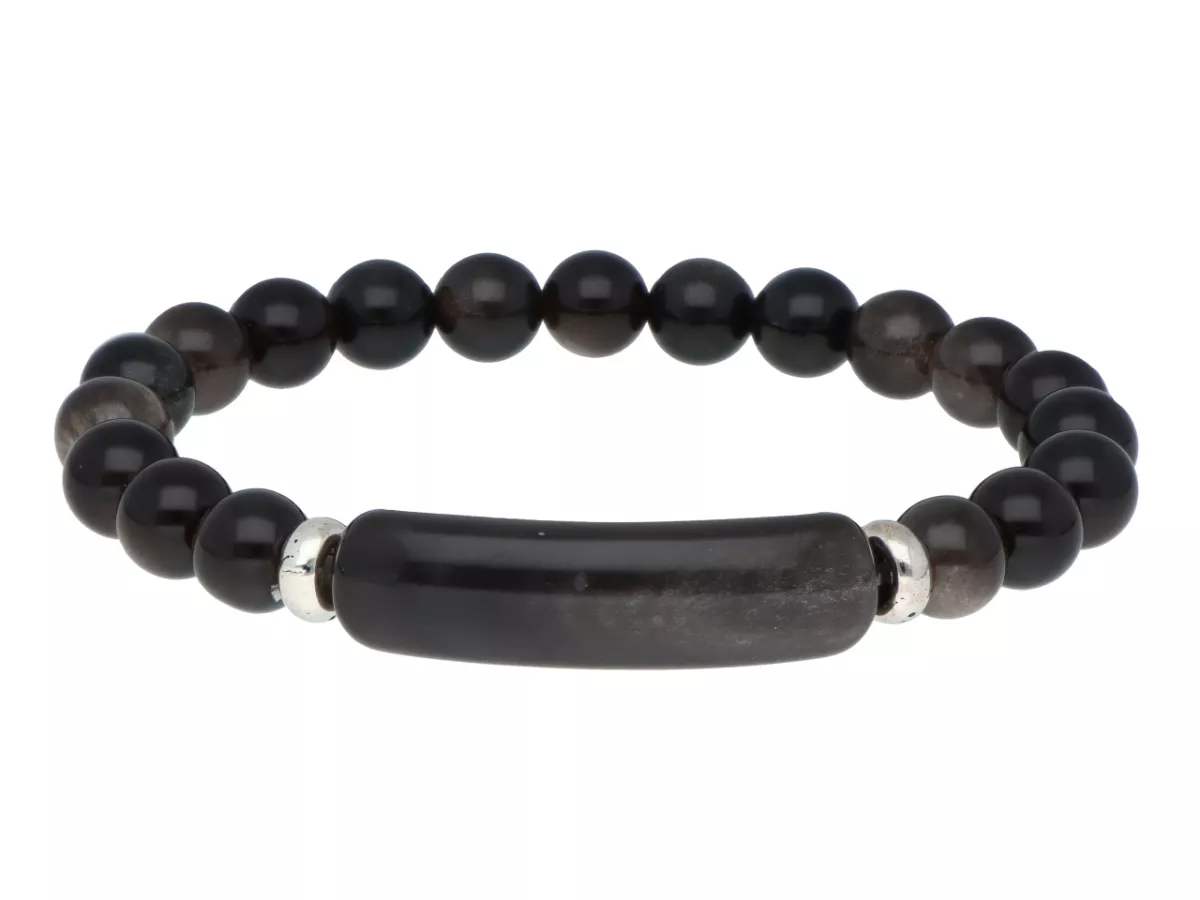 R5B60 BRANSOLETKA OBSYDIAN KULE 8,5 mm