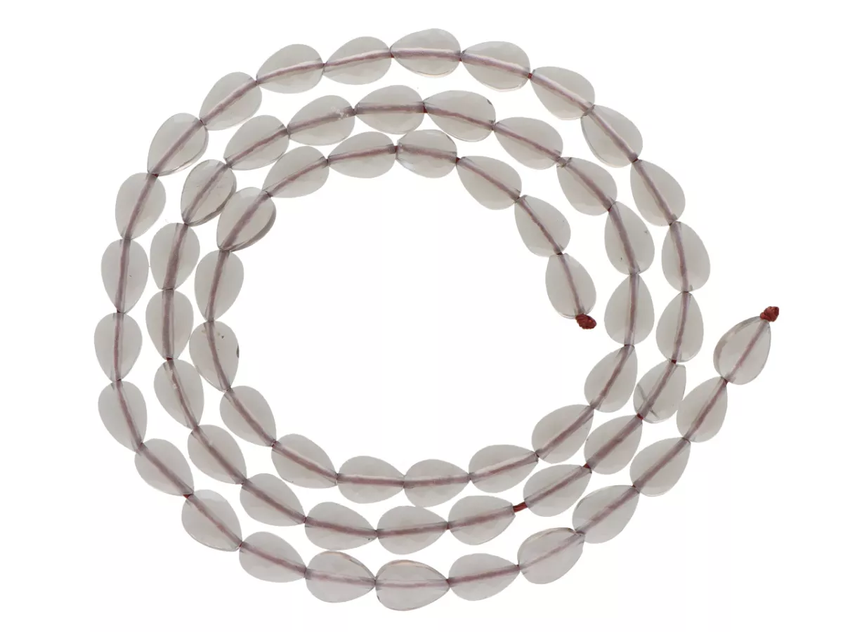 K7P89 KWARC DYMNY ŁEZKA FASETOWANA 4/6 mm - 1 SZNUR