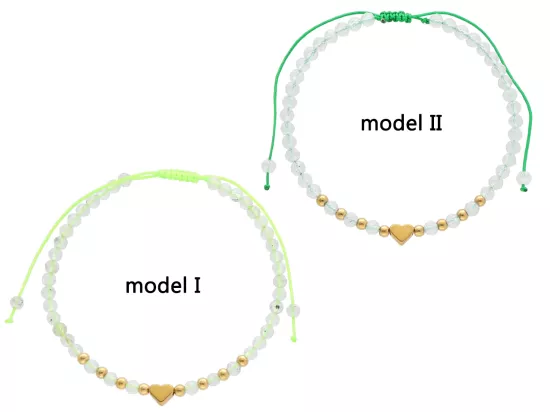 R4S11 BRANSOLETKA SHAMBALLA PREHNIT I STAL CHIRURGICZNA