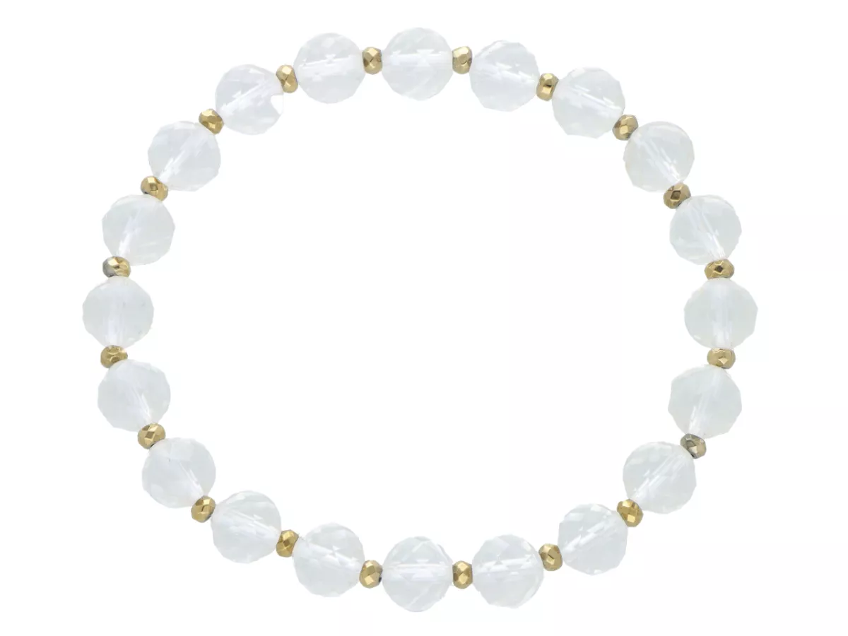 R5B89 BRANSOLETKA KRYSZTAŁ GÓRSKI I HEMATYT