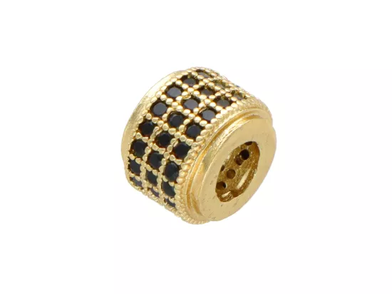 P5L44 PRZEKŁADKA OZDOBNA Z MIEDZI Z CYRKONIAMI - 1 SZTUKA