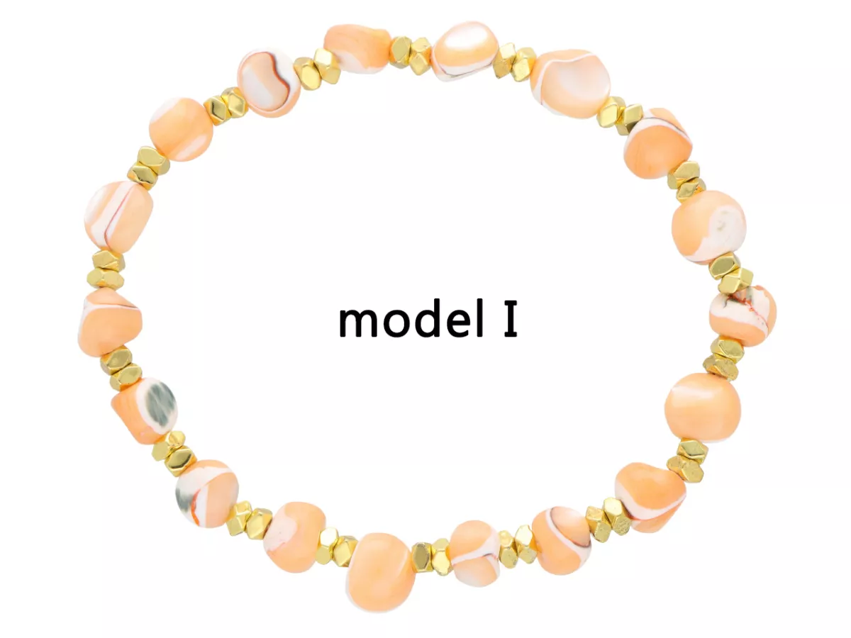 R4K77 BRANSOLETKA MASA PERŁOWA I HEMATYT