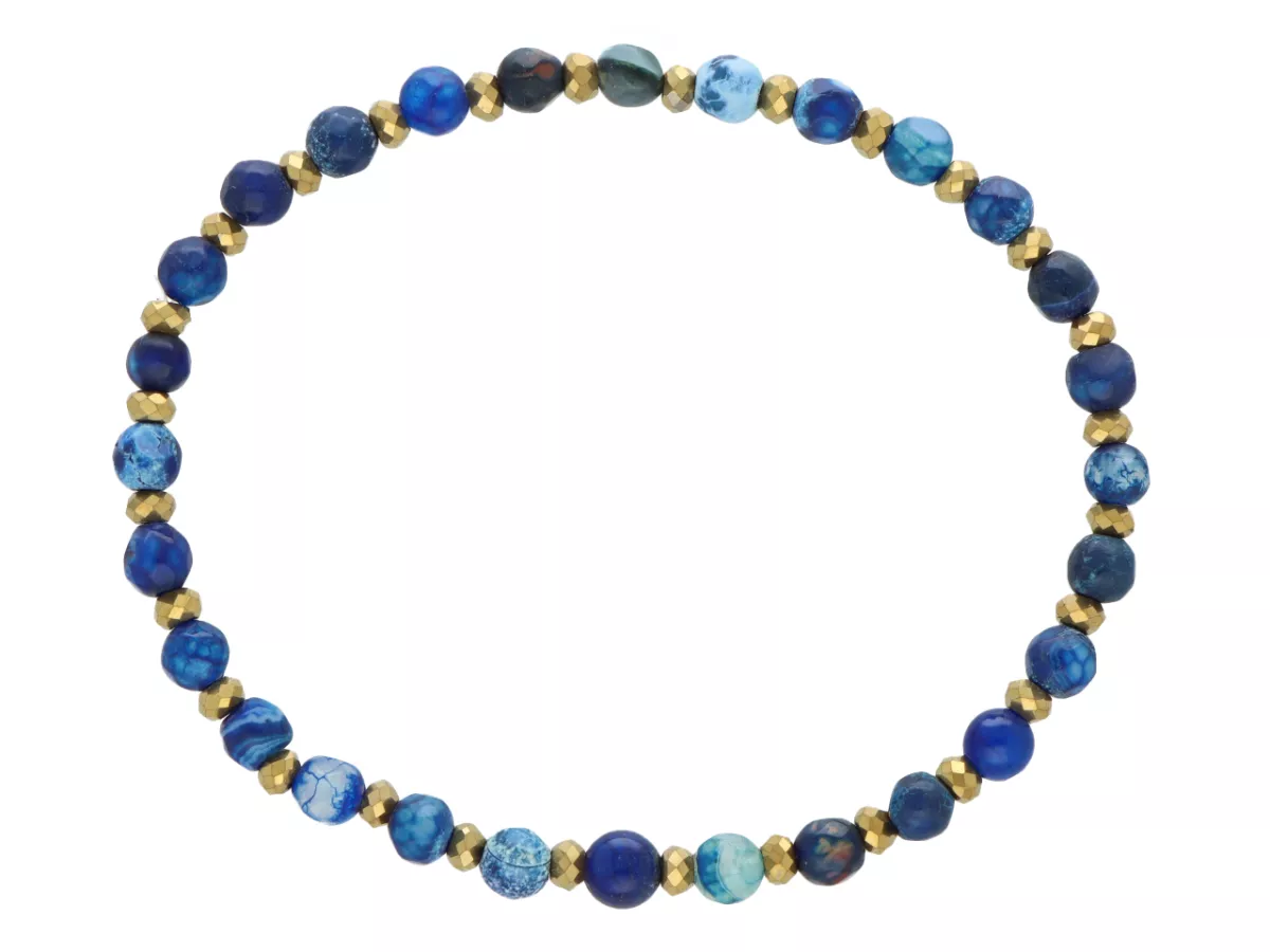 R5D03 BRANSOLETKA AGAT I HEMATYT