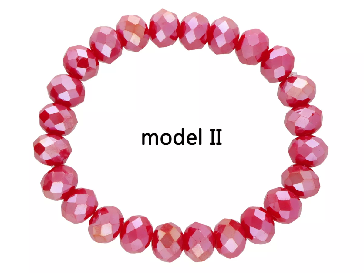 R4H07 BRANSOLETKA KRYSZTAŁKI 10 mm NA GUMCE