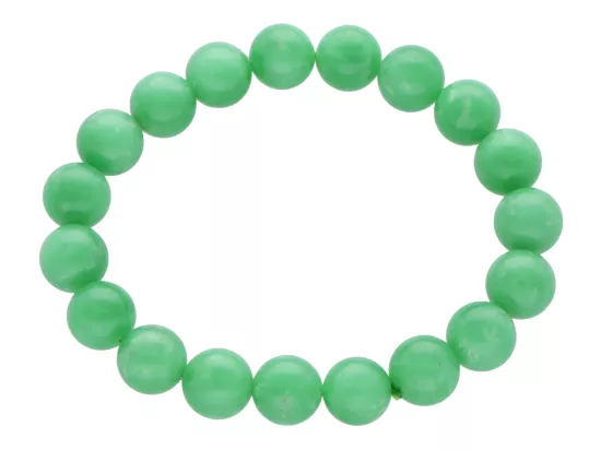 R4E50 BRANSOLETKA AFRYKAŃSKI ZIELONY JADEIT KULE 10 mm