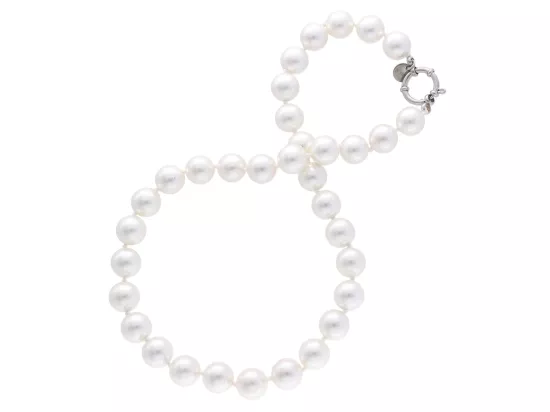 N2G69 NASZYJNIK PERŁA MAJORKA KULE 12 mm