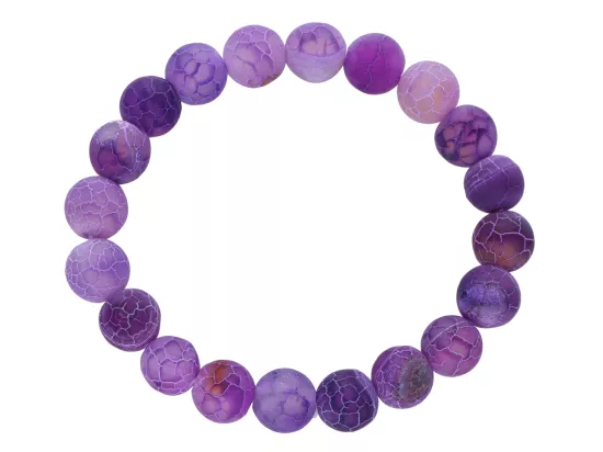 R4H92 BRANSOLETKA AGAT TRAWIONY KULE 10 mm