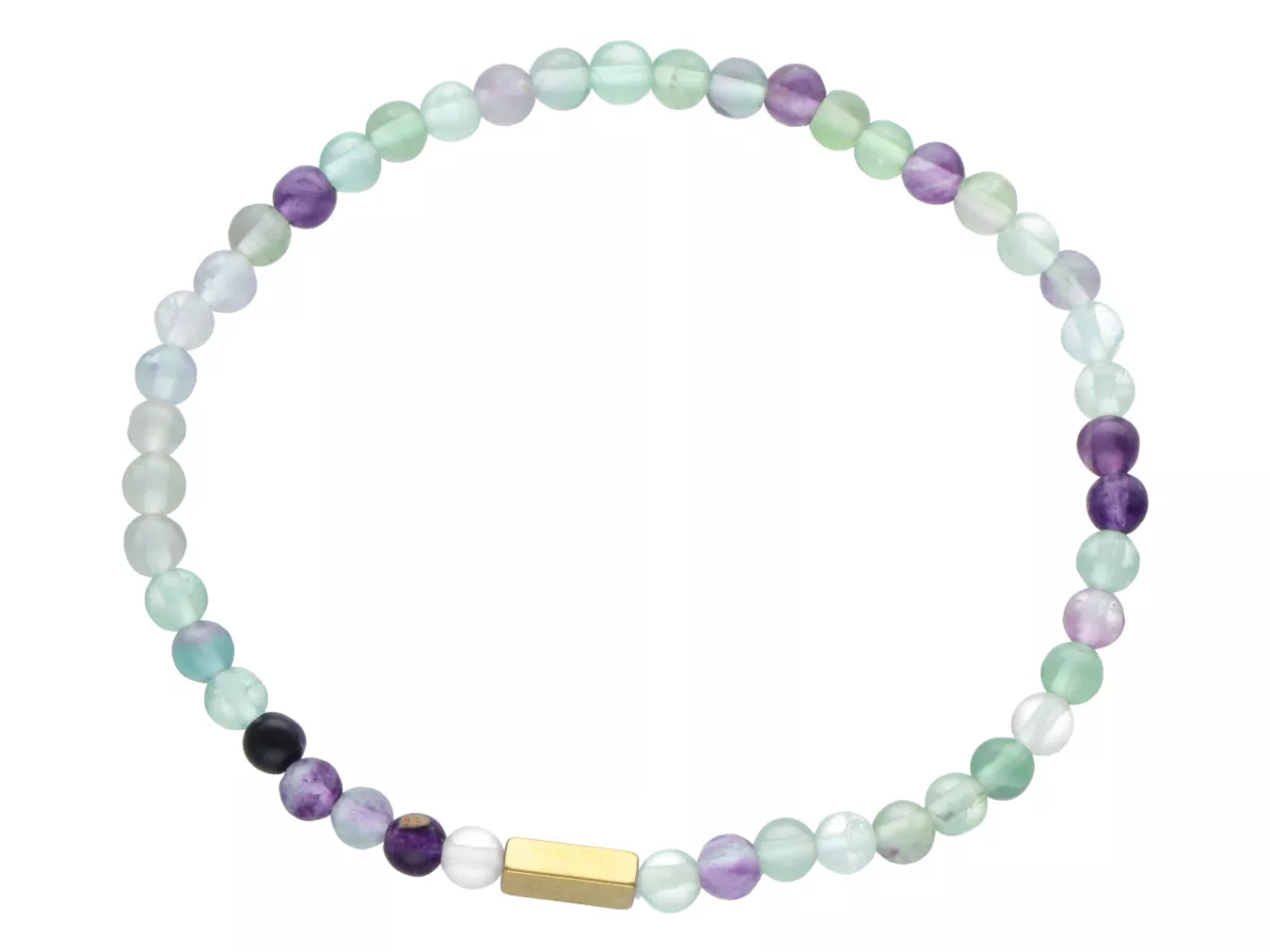 R4L67 BRANSOLETKA FLUORYT KULE 4,5 mm