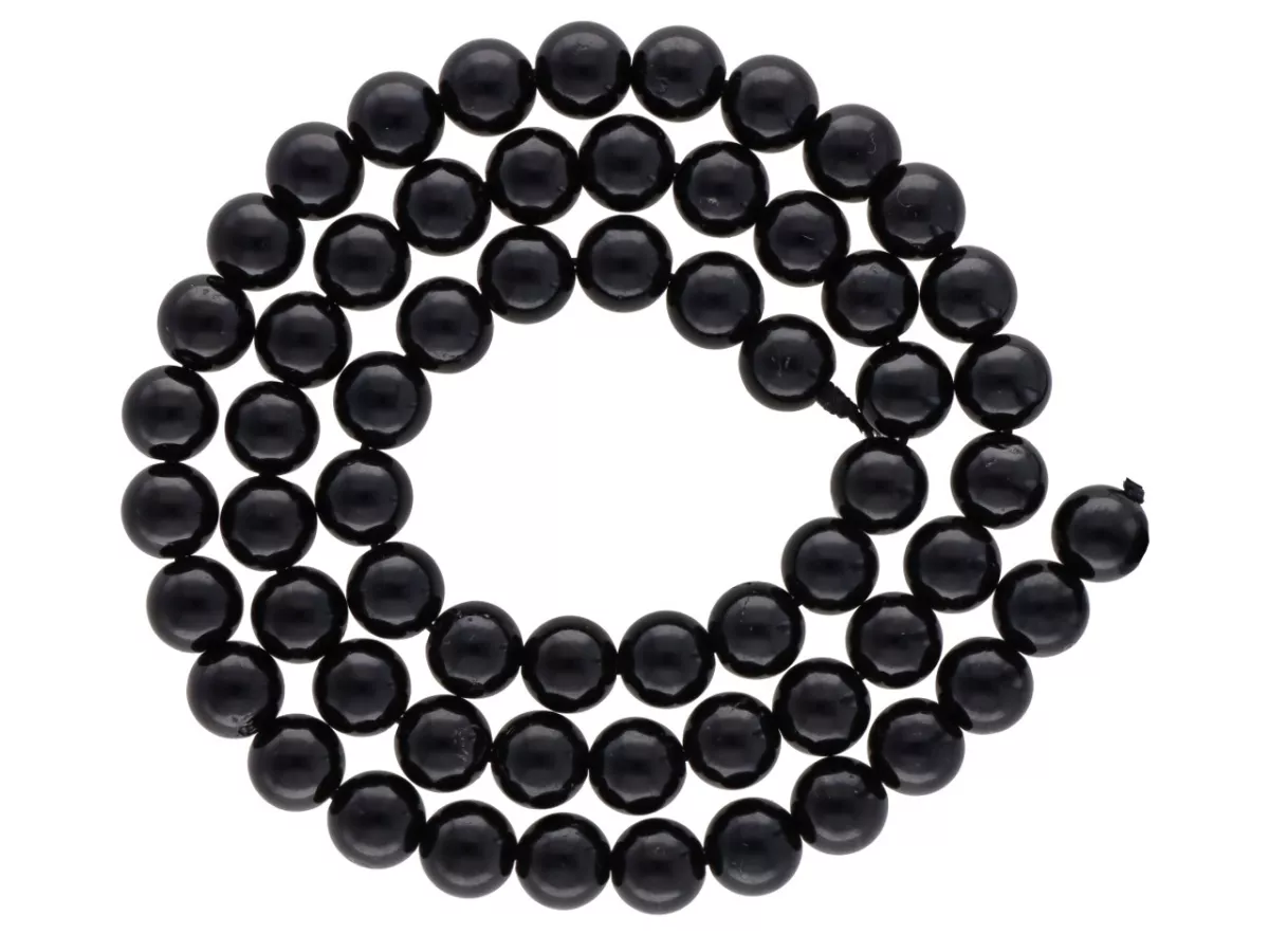 K7E18 TURMALIN CZARNY KULE 6,5 mm - 1 SZNUR