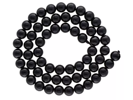 K7E18 TURMALIN CZARNY KULE 6,5 mm - 1 SZNUR