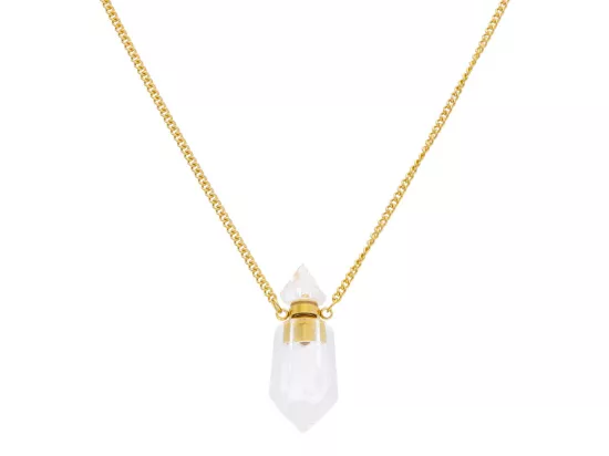 N3E56 NASZYJNIK PERFUMETKA KRYSZTAŁ GÓRSKI I STAL CHIRURGICZNA