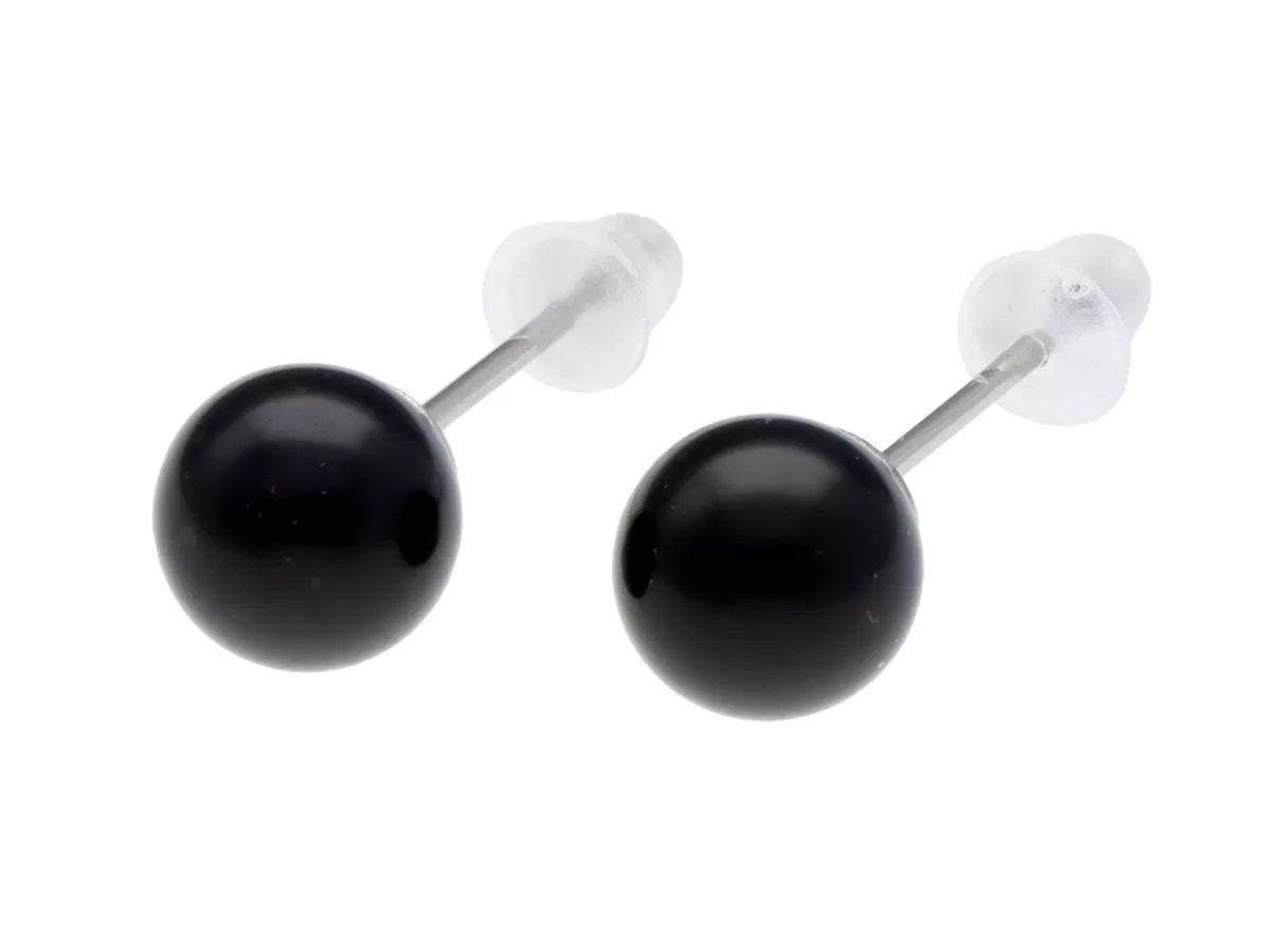 U1W81 KOLCZYKI ONYKS I STAL CHIRURGICZNA 1 PARA