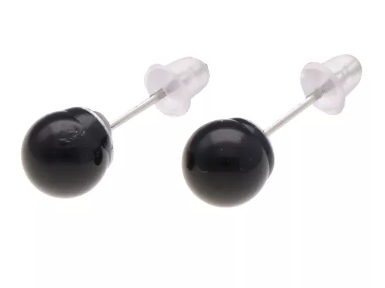 U1W81 KOLCZYKI ONYKS I STAL CHIRURGICZNA 1 PARA