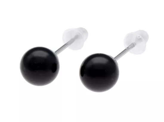 U1W81 KOLCZYKI ONYKS I STAL CHIRURGICZNA 1 PARA