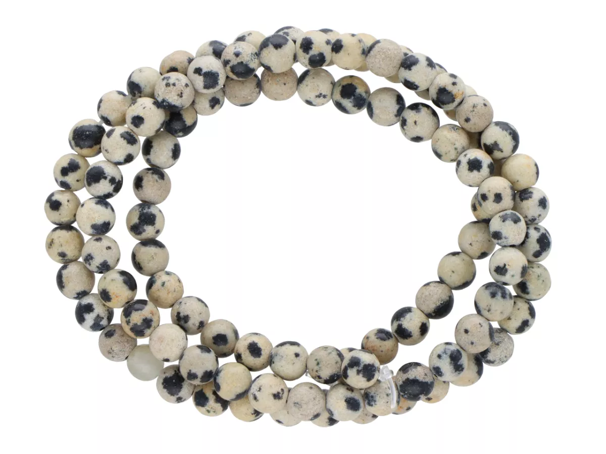 K6P89 JASPIS DALMATYŃSKI KULE 4,5 mm - 1 SZNUR