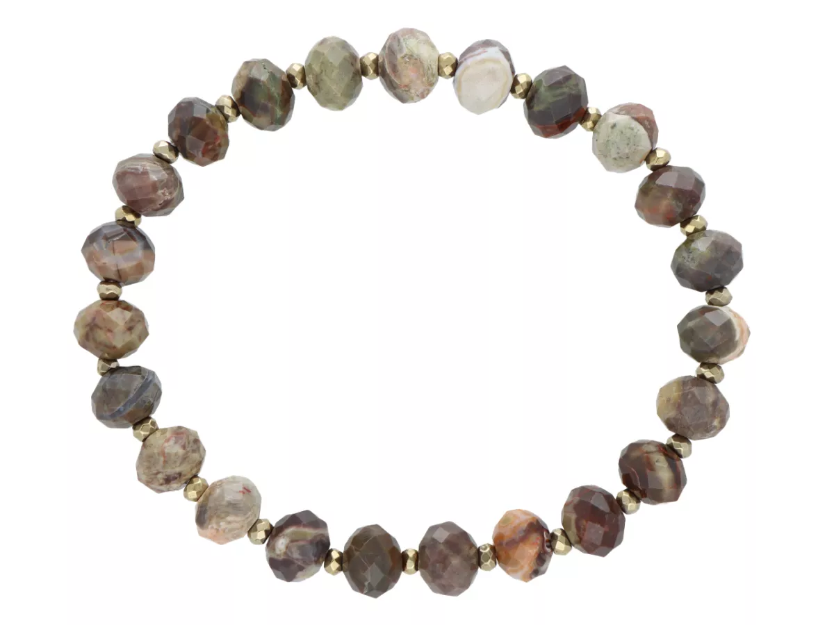 R5E66 BRANSOLETKA JASPIS KAMBABA I HEMATYT