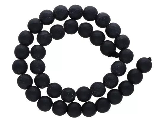 K6N84 ONYKS MATOWY KULE FASETOWANE 10 mm - 1 SZNUR