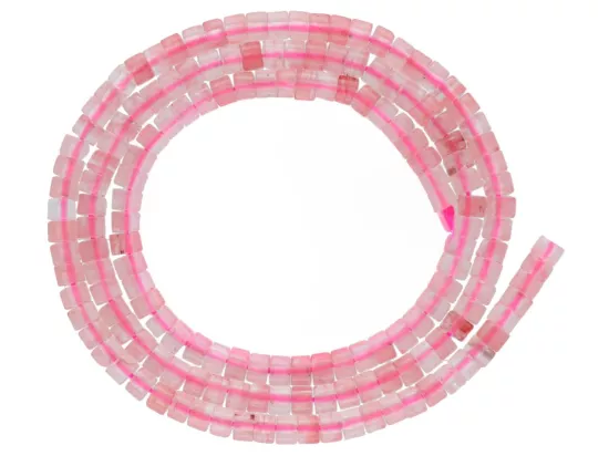 K7R71 KWARC RÓŻOWY WALEC 3/2 mm  - 1 SZNUR