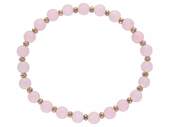 R4M55 BRANSOLETKA KWARC RÓŻOWY KULE 6 mm