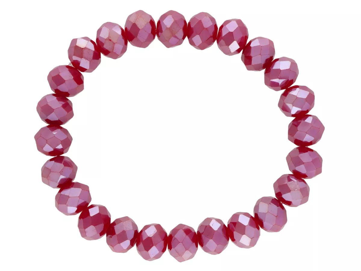 R4H06 BRANSOLETKA KRYSZTAŁKI 10 mm NA GUMCE