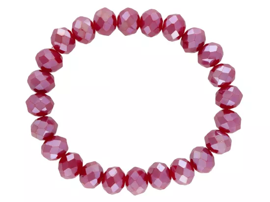 R4H06 BRANSOLETKA KRYSZTAŁKI 10 mm NA GUMCE