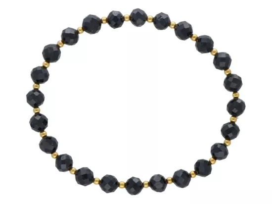 R5D67 BRANSOLETKA TURMALIN CZARNY I HEMATYT MIODOWY