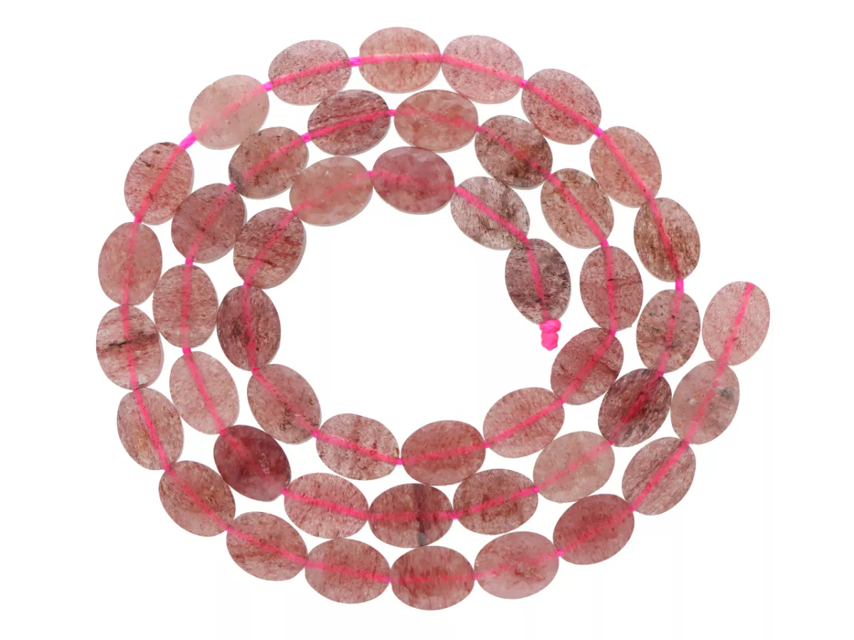 K7P70 KWARC TRUSKAWKOWY OWAL FASETOWANY 6/8 mm - 1 SZNUR