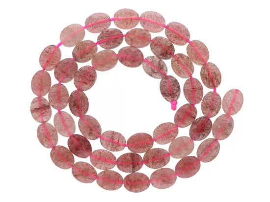 K7P70 KWARC TRUSKAWKOWY OWAL FASETOWANY 6/8 mm - 1 SZNUR