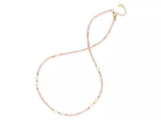 N3M67 NASZYJNIK KAMIEŃ SŁONECZNY I PERŁA NATURALNA