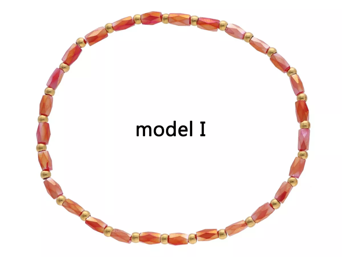 R4S43 BRANSOLETKA KRYSZTAŁKI I STAL CHIRURGICZNA NA GUMCE