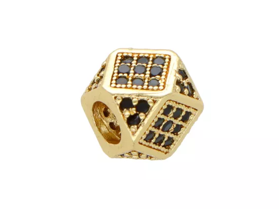 P5L41 PRZEKŁADKA OZDOBNA Z MIEDZI Z CYRKONIAMI - 1 SZTUKA