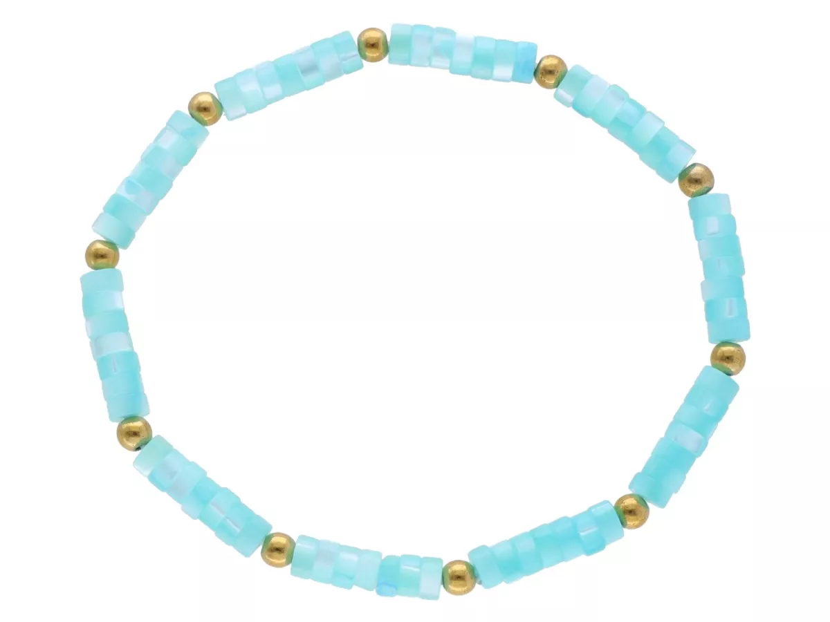 R5A59 BRANSOLETKA MASA PERŁOWA STAL CHIRURGICZNA