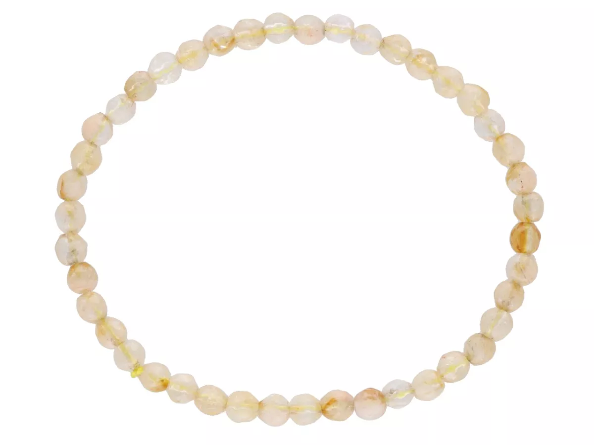 R4W56 BRANSOLETKA CYTRYN KULE FASETOWANE 4,5 mm