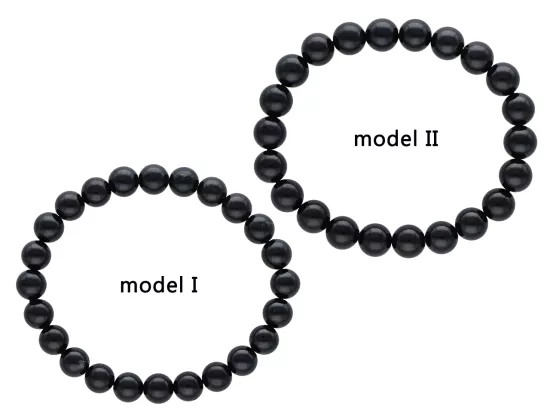 R4B54 BRANSOLETKA CZARNY TURMALIN KULE 8 mm