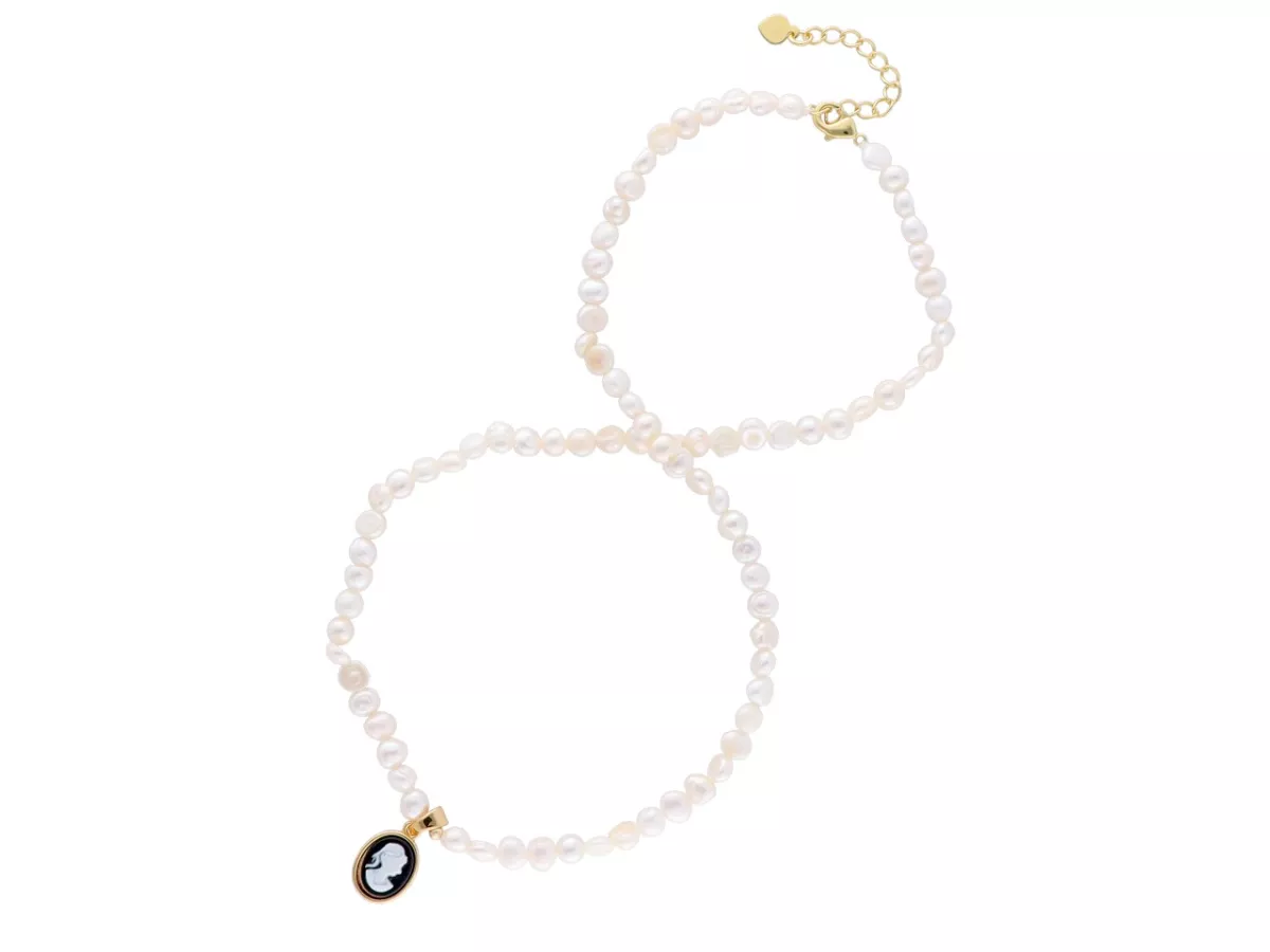 N3L90 NASZYJNIK PERŁY NATURALNE