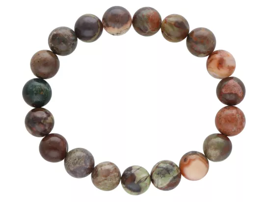 R3P73 BRANSOLETKA GRANAT ZIELONY KULE 10,5 mm