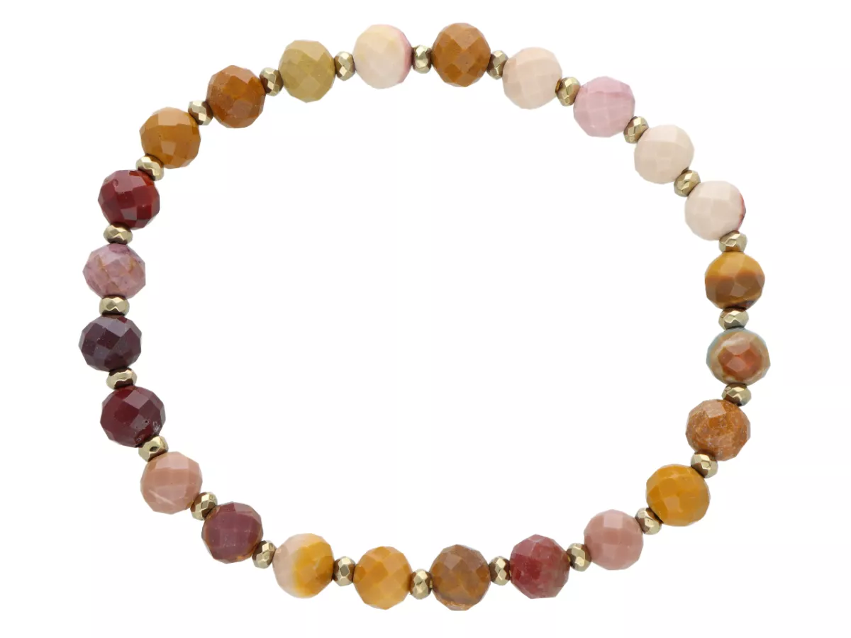 R5B79 BRANSOLETKA MOKAIT I HEMATYT