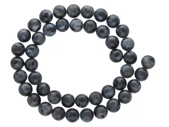 K6S62 LABRADORYT CZARNY KULE 8,5 mm - 1 SZNUR