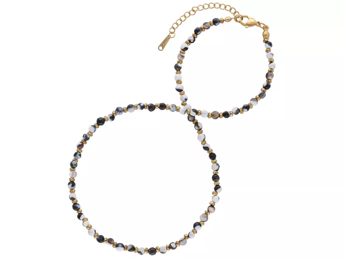 N3P30 NASZYJNIK AGAT I HEMATYT