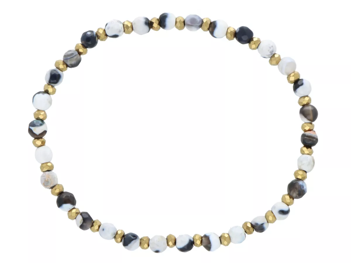 R5D49 BRANSOLETKA AGAT I HEMATYT